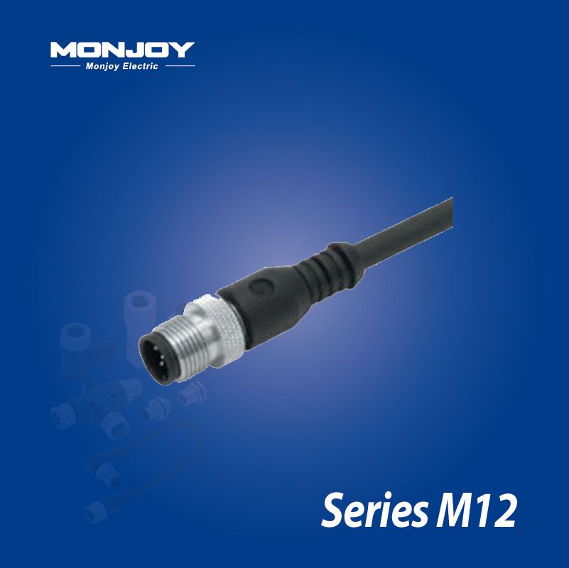 M12*1.0，B標(biāo)準(zhǔn)，直式，針， 澆鑄電纜連接器