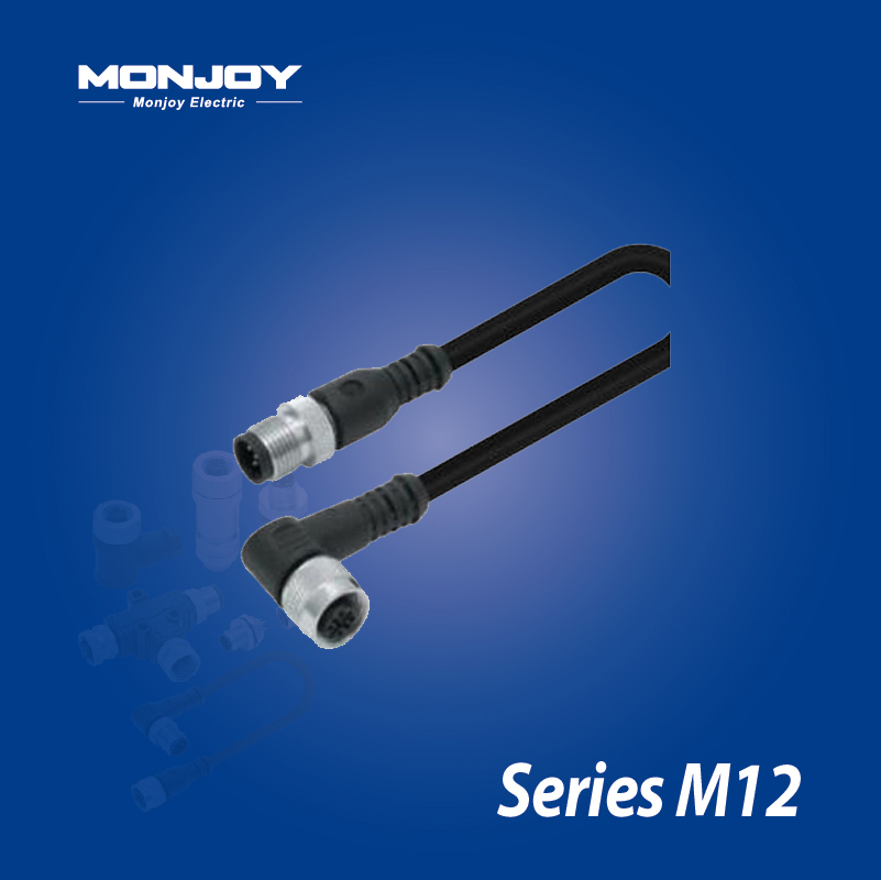 M12*1.0，A標(biāo)準(zhǔn)，直式，針- M12*1.0，A標(biāo)準(zhǔn)，彎式，孔 屏蔽，澆鑄電纜連接器